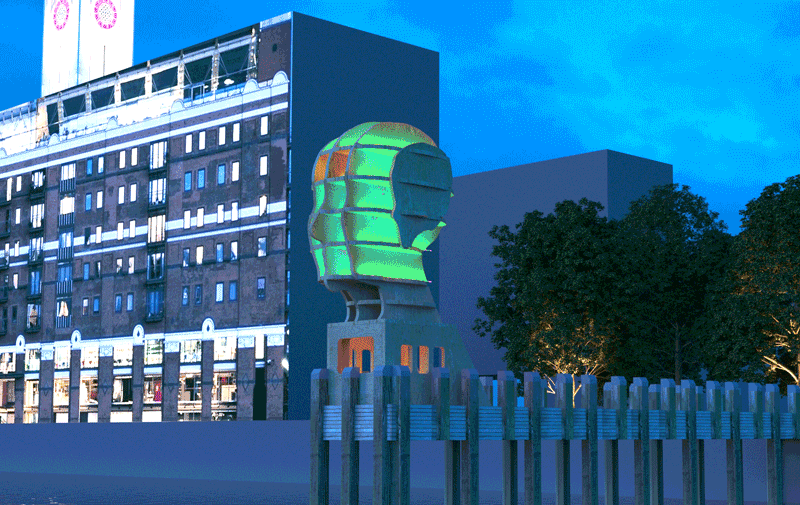 9m-tall interactive sculpture challenges mental health stigma       