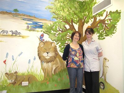 African savannah mural at West Suffolk