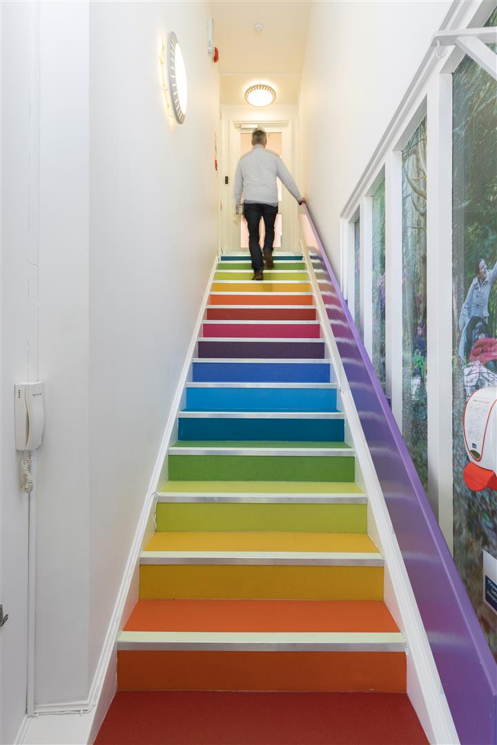 The rainbow staircase is the centrepiece of the revamp