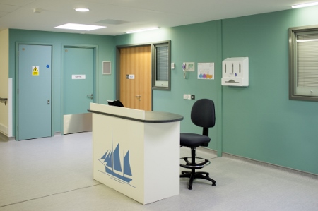 At Bridgwater Community Hospital, nursing stations have their own identity to make them more visible to patients