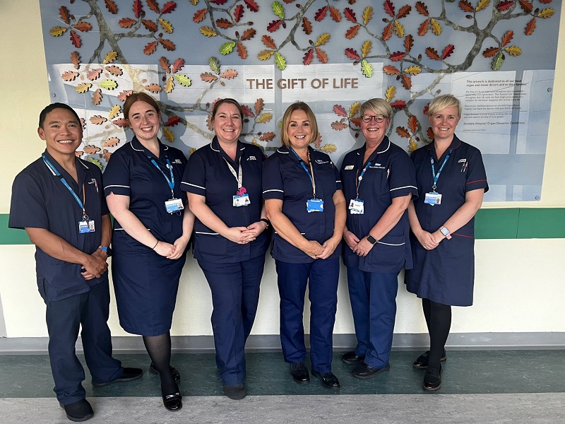 Specialist organ donation nurses attended the official unveiling of the installation