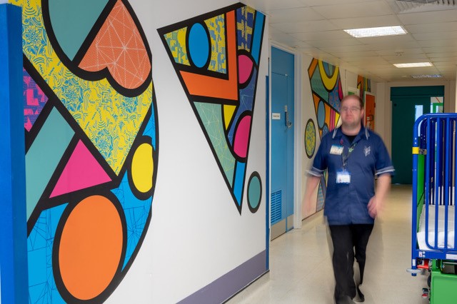 Artist, Supermundane, has create wall art for the children's ward at West Middlesex University Hospital