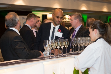 The champagne reception offers a perfect networking opportunity