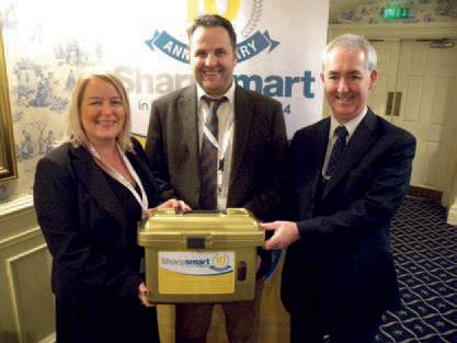 A commemorative ‘gold’ Sharpsmart container was presented to the teams from Sunderland (pictured) and Newcastle