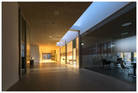 Intelligent LED lighting can be used to recreate the natural colour change of daylight throughout the day