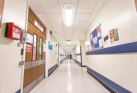 Dextra Group’s energy saving bespoke luminaires aid North London Hospital in its struggle for sustainability