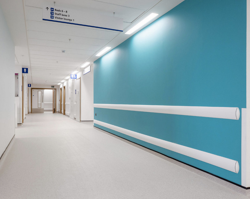 Gradus SureProtect Endure Wall and Corner Guards are helping to protect the hospital against damage from equipment