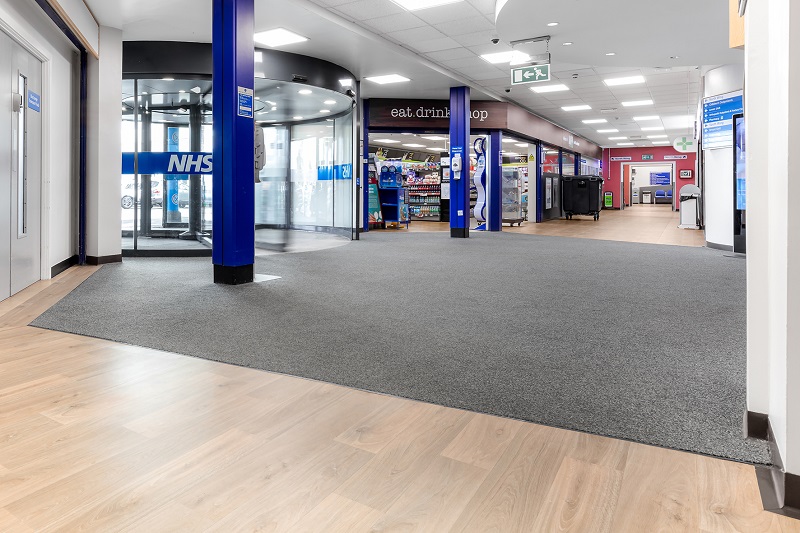 Adhesive-free flooring solutions are easy to install and can be walked on immediately, making them a popular choice for busy hospitals