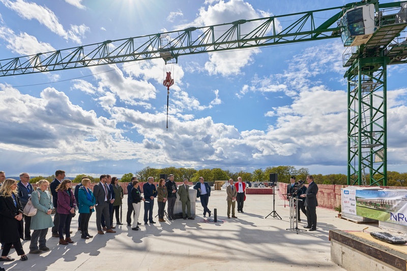 Guests were led onto the roof of the new NRC