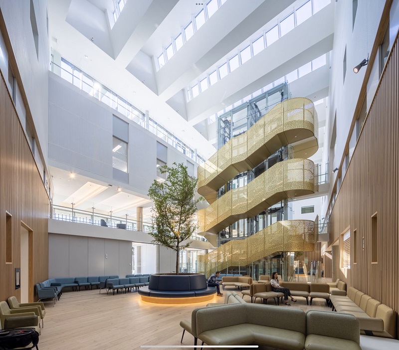 The design aims to enhance the patient experience, with lots of natural light and external terraces. Image by BDP/Nick Caville