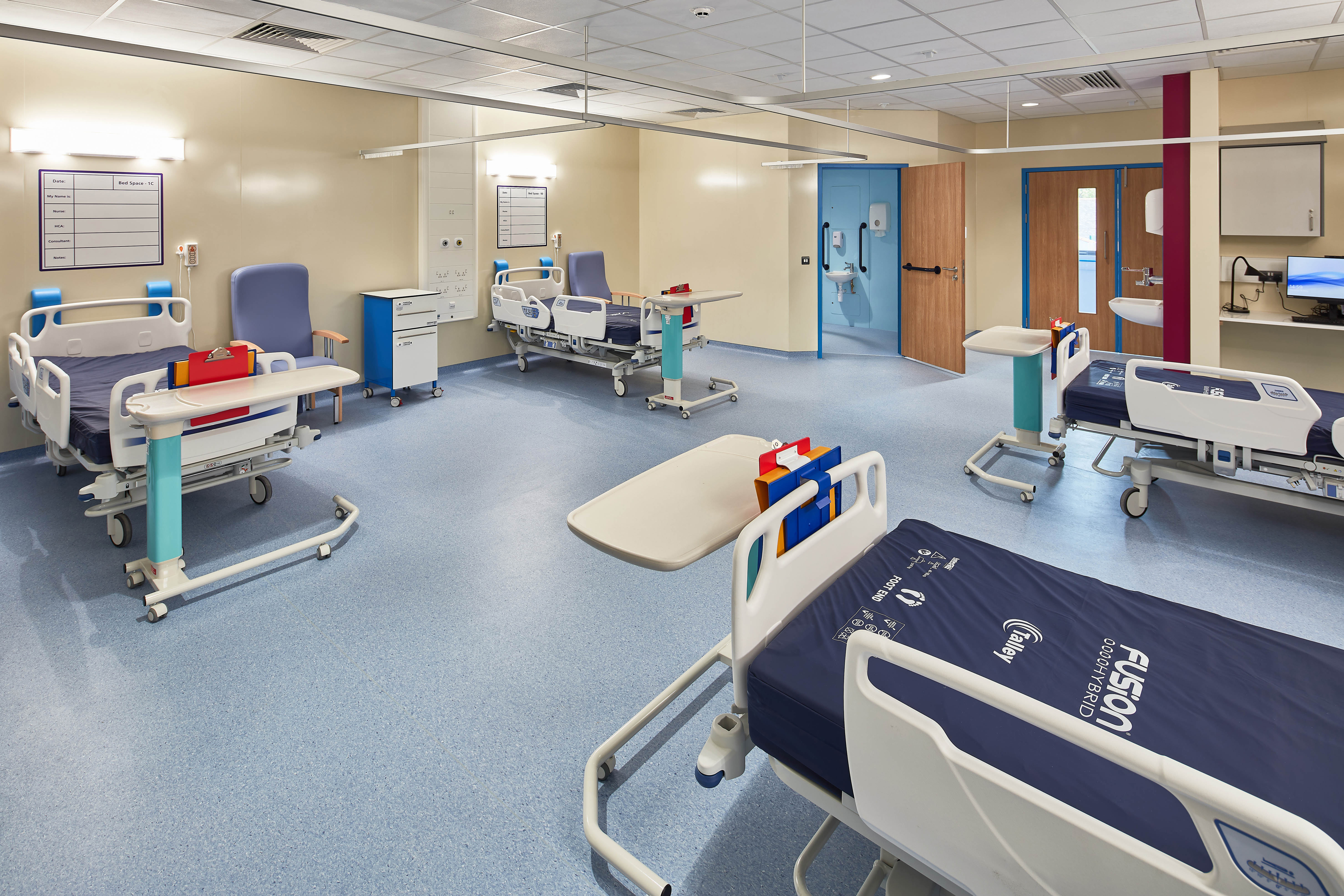 The ward has two four-bed wards, two one-bed wards, accessible bathrooms, ancillary rooms, and staff areas