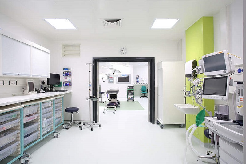 The project used 42 modules in total to provide four operating theatres