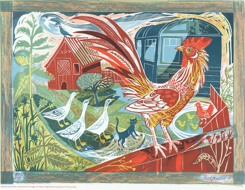 Rooster and Railway Carriage by Mark Hearld