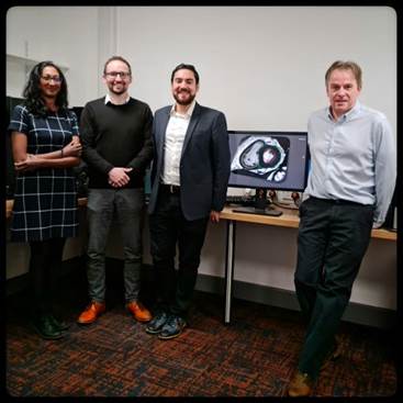The Sheffield team behind the new artificial intelligence tool L-R: Dr Kavita Karunasagaraar, Dr Andrew Swift, Dr Samer Alabed, and Dr Pete Metherall
