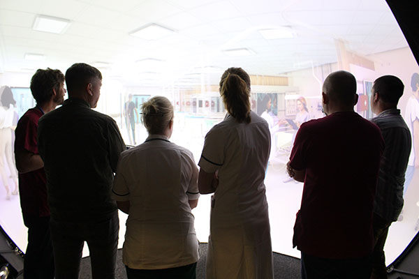 The virtual reality experience enables staff and patients to see how the new building will look
