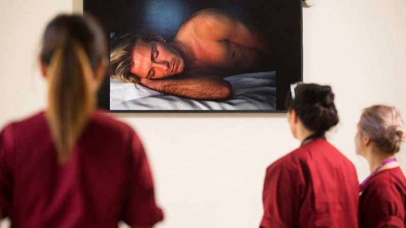 Images of David Beckham sleeping are on loan from the National Portrait Gallery to Whipps Cross Hospital