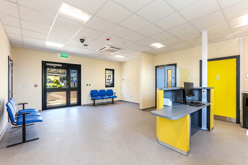 An internal photograph of the new Urgent Treatment Centre at the Royal Sussex County Hospital in Brighton, which was delivered by Willmott Dixon Interiors