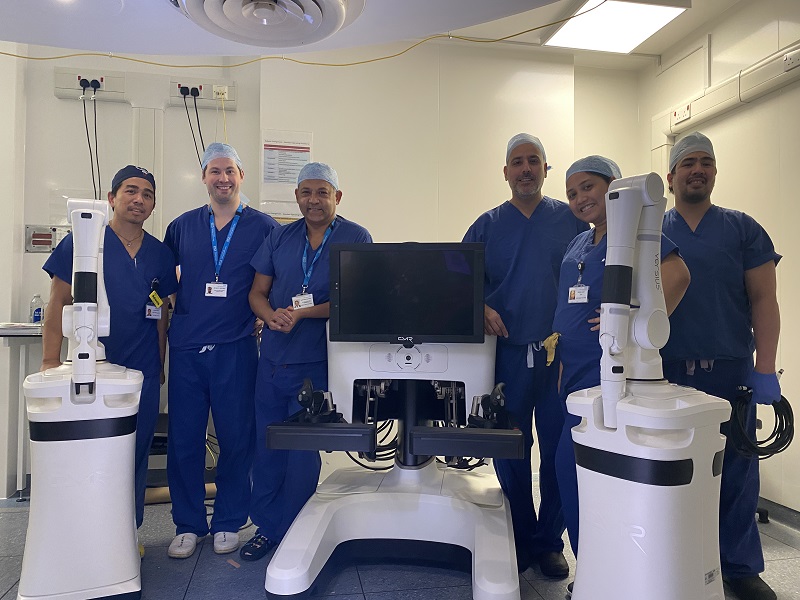 The Versius robotic surgical instrument is being used for the first time to treat tumours growing in the mouth and throat