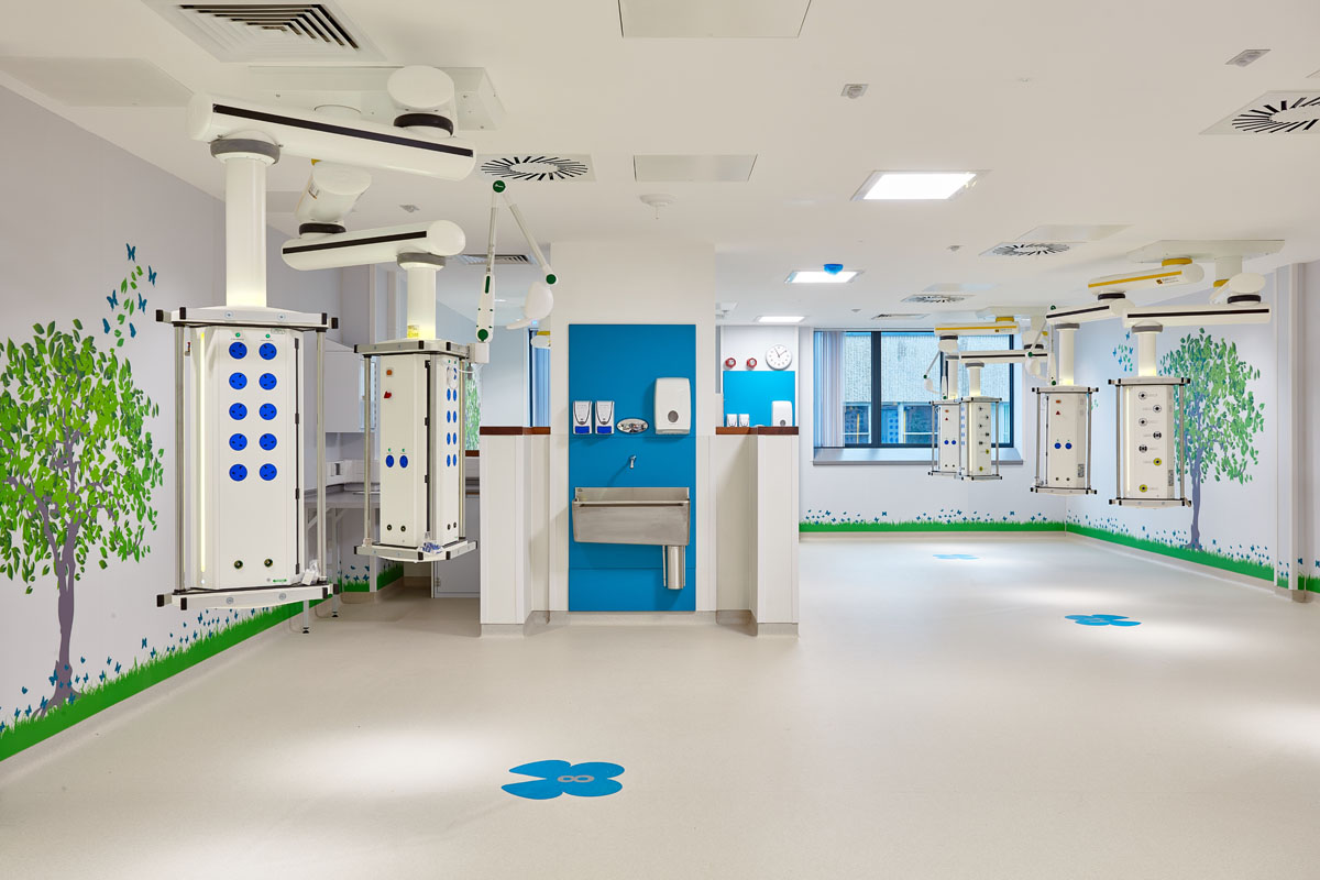 Bespoke butterfly floor design for mother and baby unit