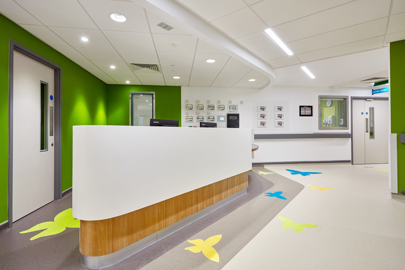 Bespoke butterfly floor design for mother and baby unit