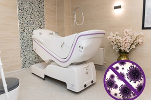 BioCote virus protection integrated into Sentes reclining bath from Gainsborough