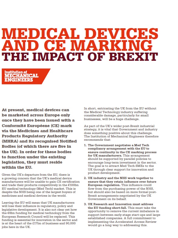 Brexit threatens billion-pound UK medical technology sector