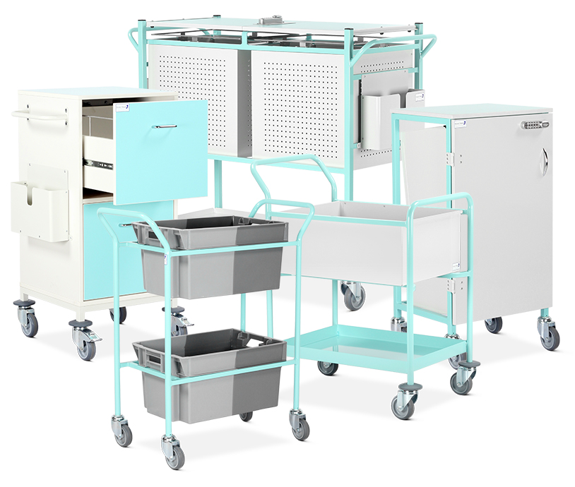 Bristol Maid medical records trolleys and workstations