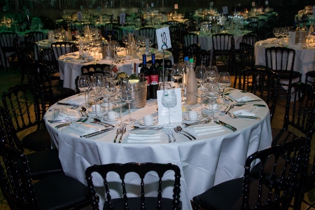 A four-course meal is served before the winners are announced