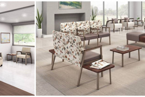 Corner tables from Allseating provide respite in medical waiting areas