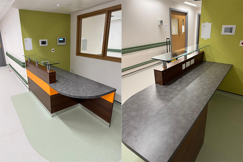 David Bailey Furniture’s bespoke worktops specified for major hospital refurbishment