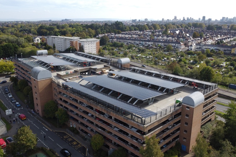 Do acute hospitals in the UK have space for solar panels?