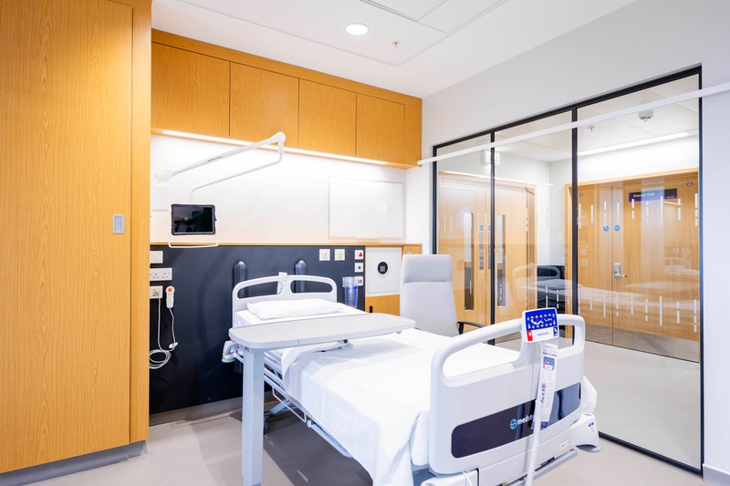 - A bed in a four-bed bay in the NRC -