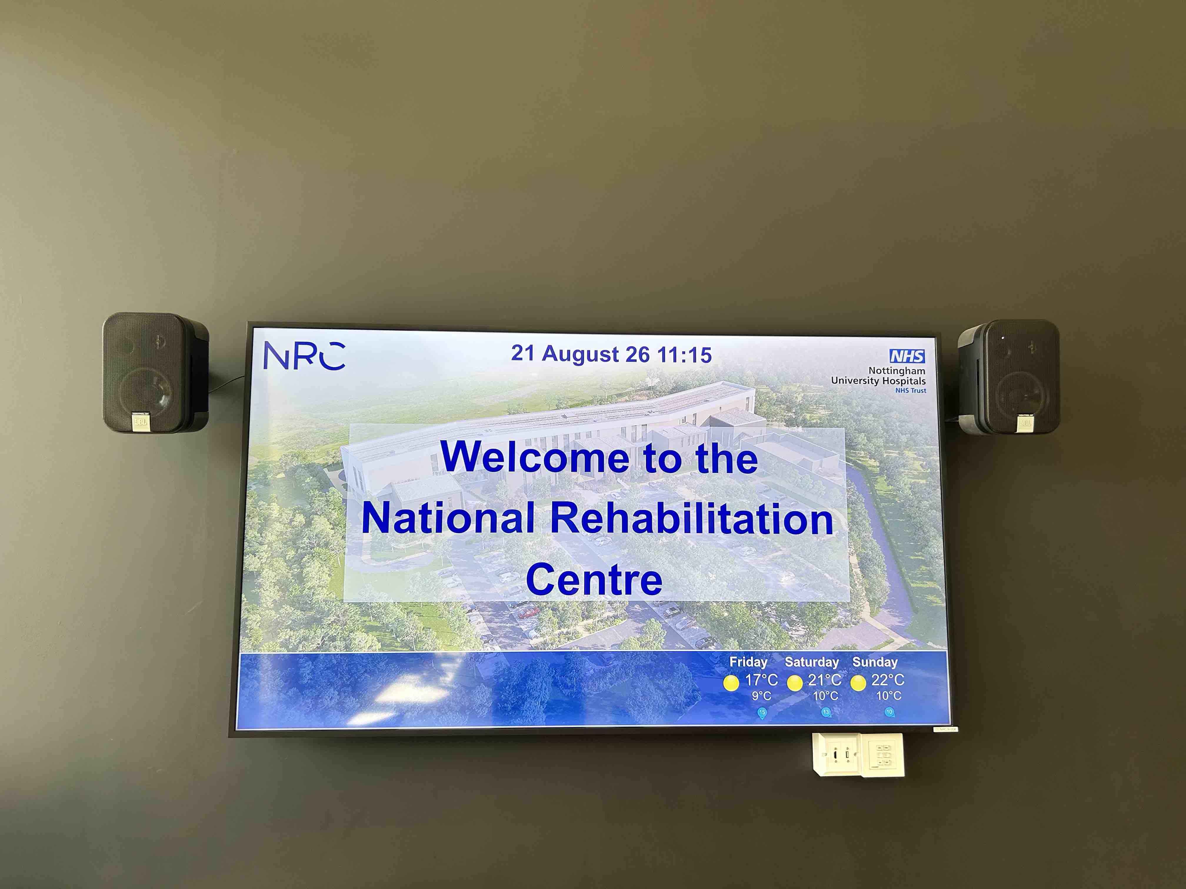 - Screens on show throughout the NRC building for useful information -