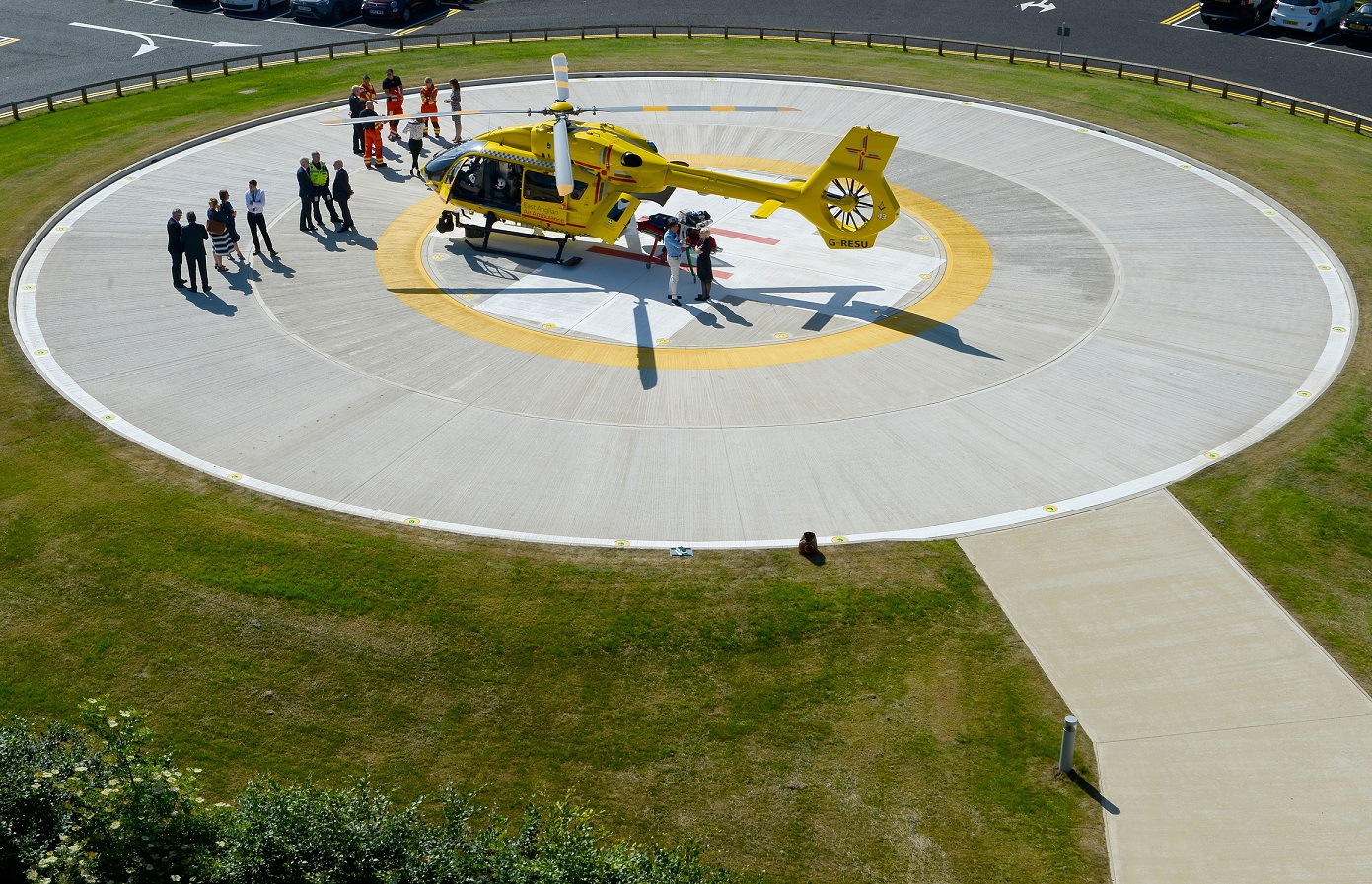 First flight lands at life-saving new helipad