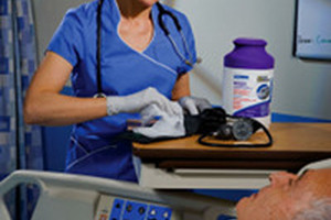 Germicidal wipe kills HAI-causing bugs