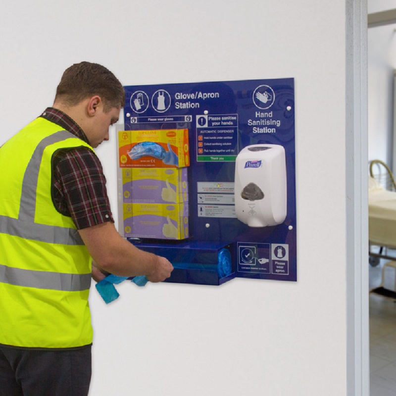 Hand hygiene and protective disposables in one innovative station 