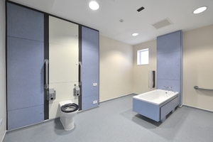 Maxwood Washrooms installs coloured self-contained duct panelling system