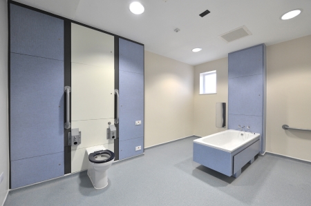 Maxwood Washrooms installs coloured self-contained duct panelling system