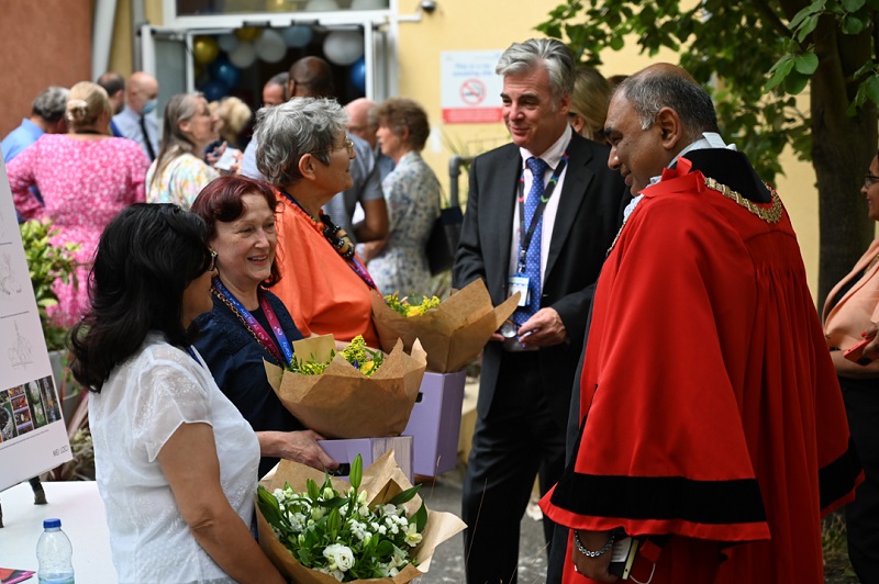 Mayor of Hounslow, Councillor Raghwinder Siddhu, attended the official opening of the exhibition
