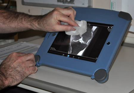 Medical-grade iPad case designed for hospital settings