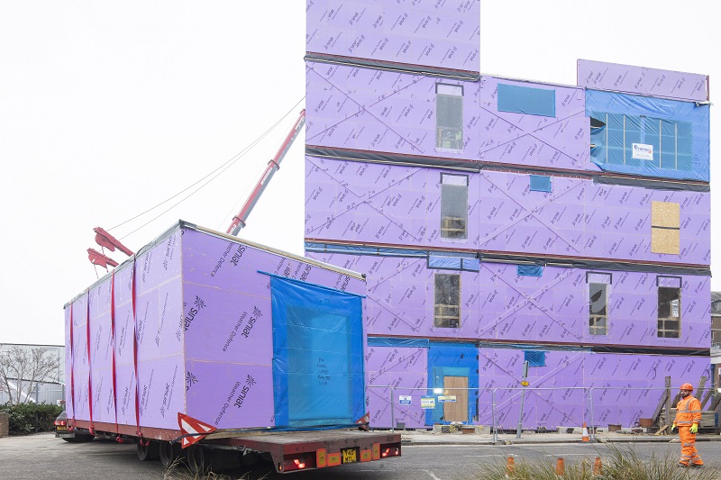 Each unit was craned into place before fitting out can begin