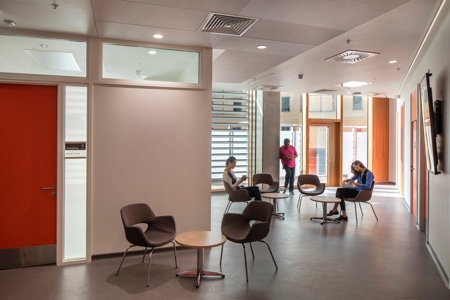 The aim has been to create a welcoming building of human scale that does not feel like a hospital 