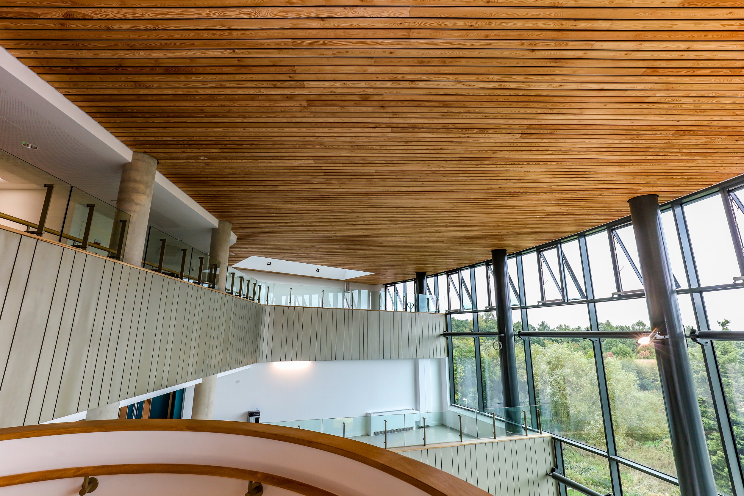 New hospital features centrepiece linear wood ceiling