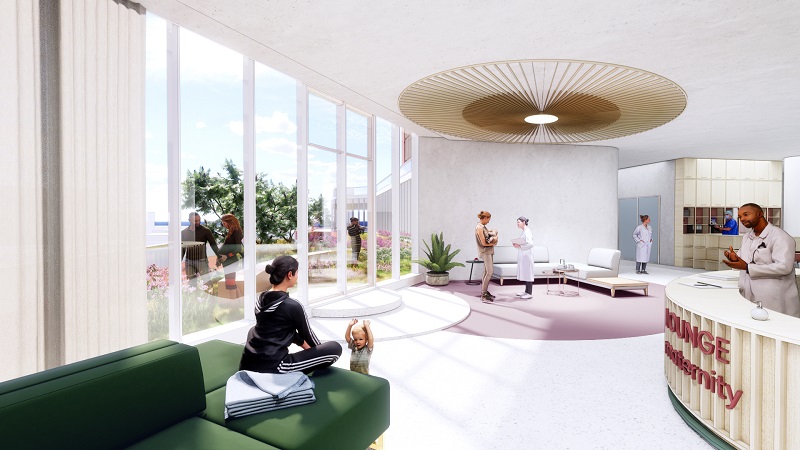 The building has been designed to provide a more-intimate and less-clinical environment for patients and their families