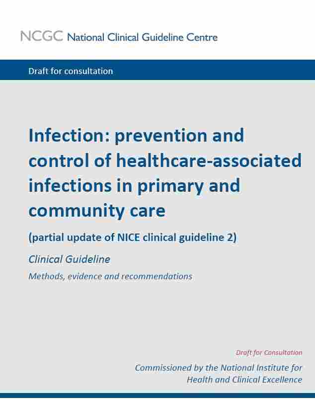 New NICE guidelines extend infection control measures to primary and community care settings