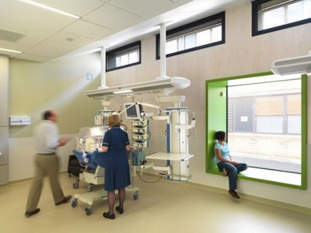 Dyson Centre for Neonatal Care was designed by Feilden Clegg Bradley Studios and provides a holistic healing environment for sick babies