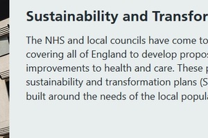 Sustainability and Transformation Plans - what they mean for the NHS
