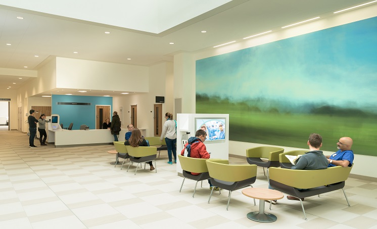 Inpatient and outpatient areas are clearly separated