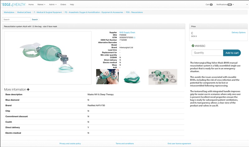 Virtualstock's The Edge4Health e-procurement solution is helping to create an additional platform through which trusts can look for vital equipment, such as masks and gloves 