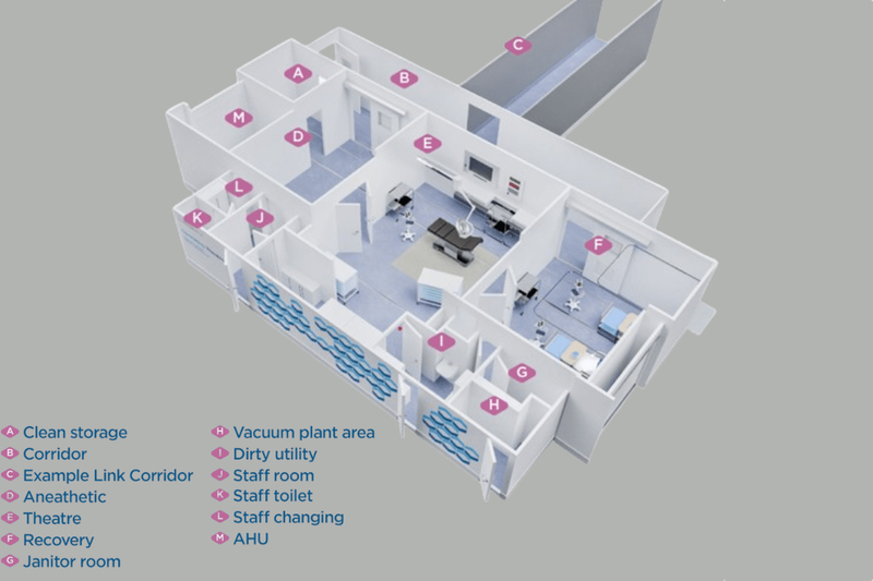 Modular healthcare expert Vanguard launches new larger Laminar Flow Operating Theatre